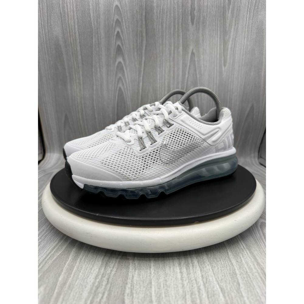 Nike Air Max 2013 GS Size 5.5Y Womens 7 White Silver Running Shoes 555426-100